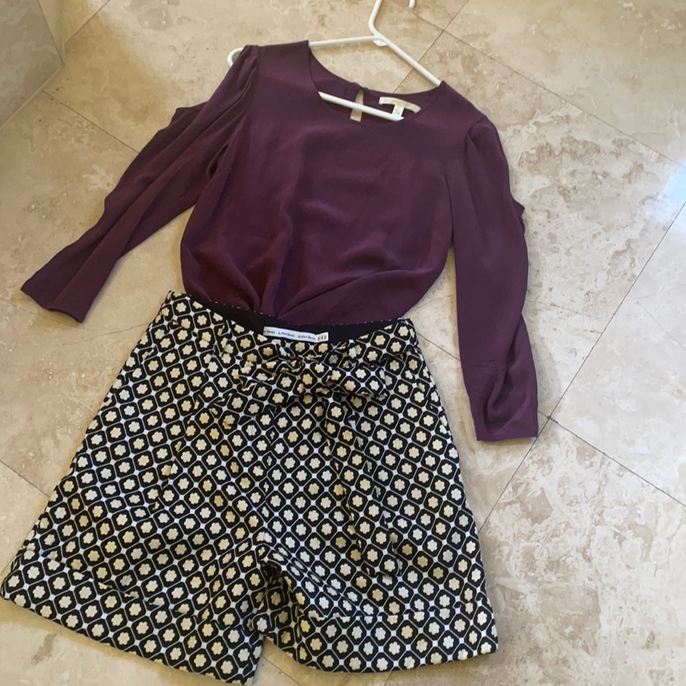 Jenny Han Purple Silk Open Shoulder Top View 2